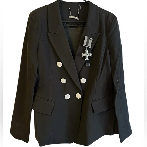 🔥Ed Hardy Christian Audigier Military Double Breasted Blazer SZ M NWT - Picture 2 of 11